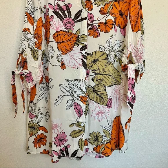 Cupshe Floral Print Camisole - Multicolor 3/4 Sleeve Size M - Picture 3 of 8